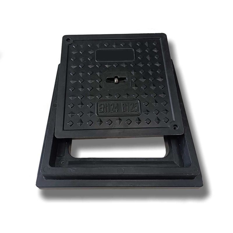 High Strength 300mm Square Drain Cover , FRP SMC Sewage Manhole Cover