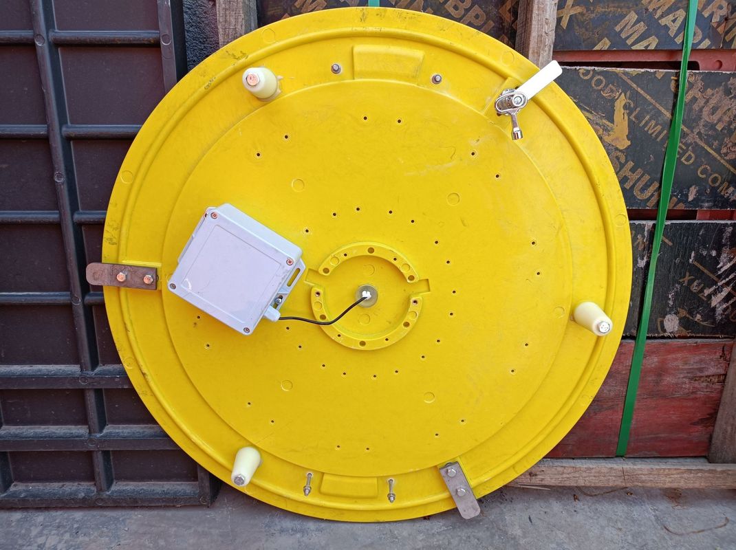 Couverture de la fente de l'égout intelligente en rouleau jaune GRP Surveillance en temps réel du niveau de l'eau et des fuites de gaz