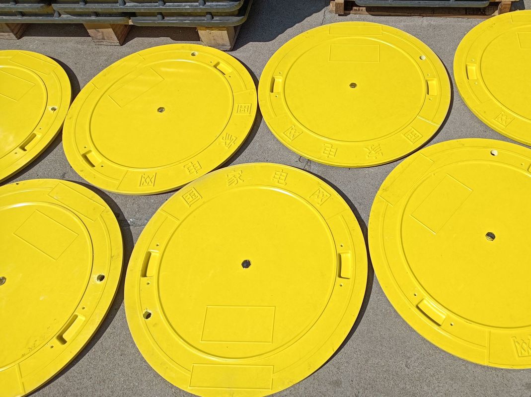 Couverture de la fente de l'égout intelligente en rouleau jaune GRP Surveillance en temps réel du niveau de l'eau et des fuites de gaz