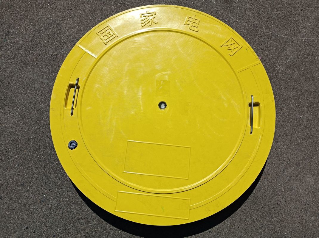 Couverture de la fente de l'égout intelligente en rouleau jaune GRP Surveillance en temps réel du niveau de l'eau et des fuites de gaz