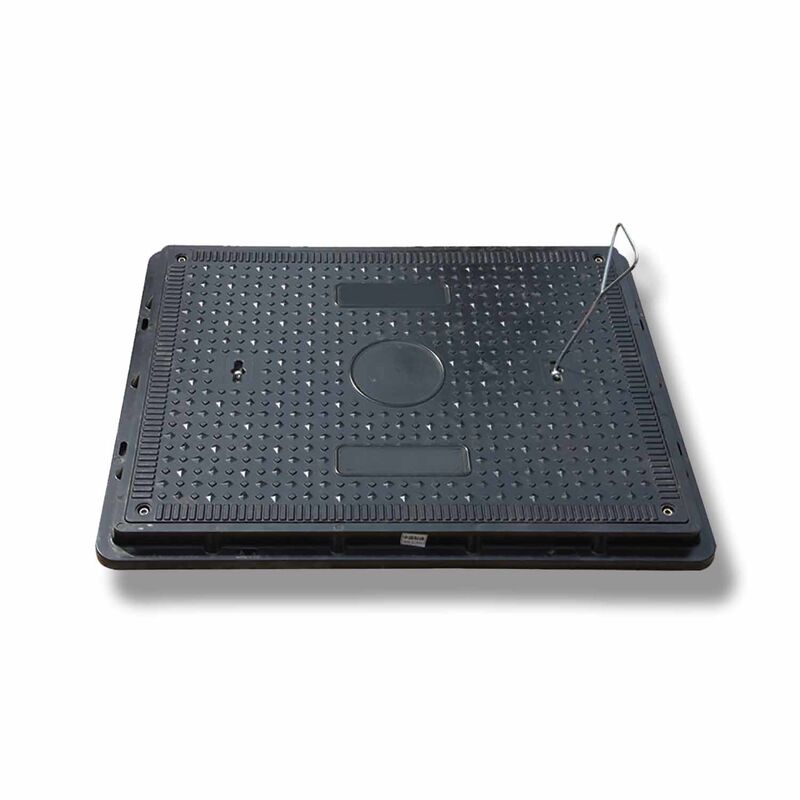 Durable SMC Manhole Cover with 40 Tons Load Capacity, Corrosion Resistant and Anti-slip Surface for Industrial Use