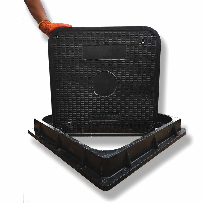 Durable SMC Manhole Cover with 40 Tons Load Capacity, Corrosion Resistant and Anti-slip Surface for Industrial Use