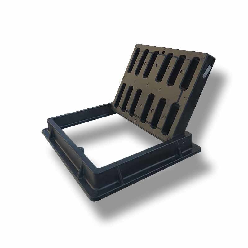 Heavy Duty D400 FRP Composite Manhole Grate Access Cover for Corrosion Resistant Road Applications