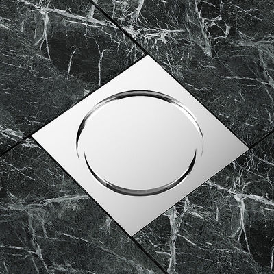 Résidu de l'égout de sol en laiton chrome OEM/ODM Forme carrée intégrée
