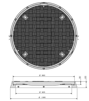 Light Weight Composite Gully Grate High Load Capacity SMC / GRP For Municipal